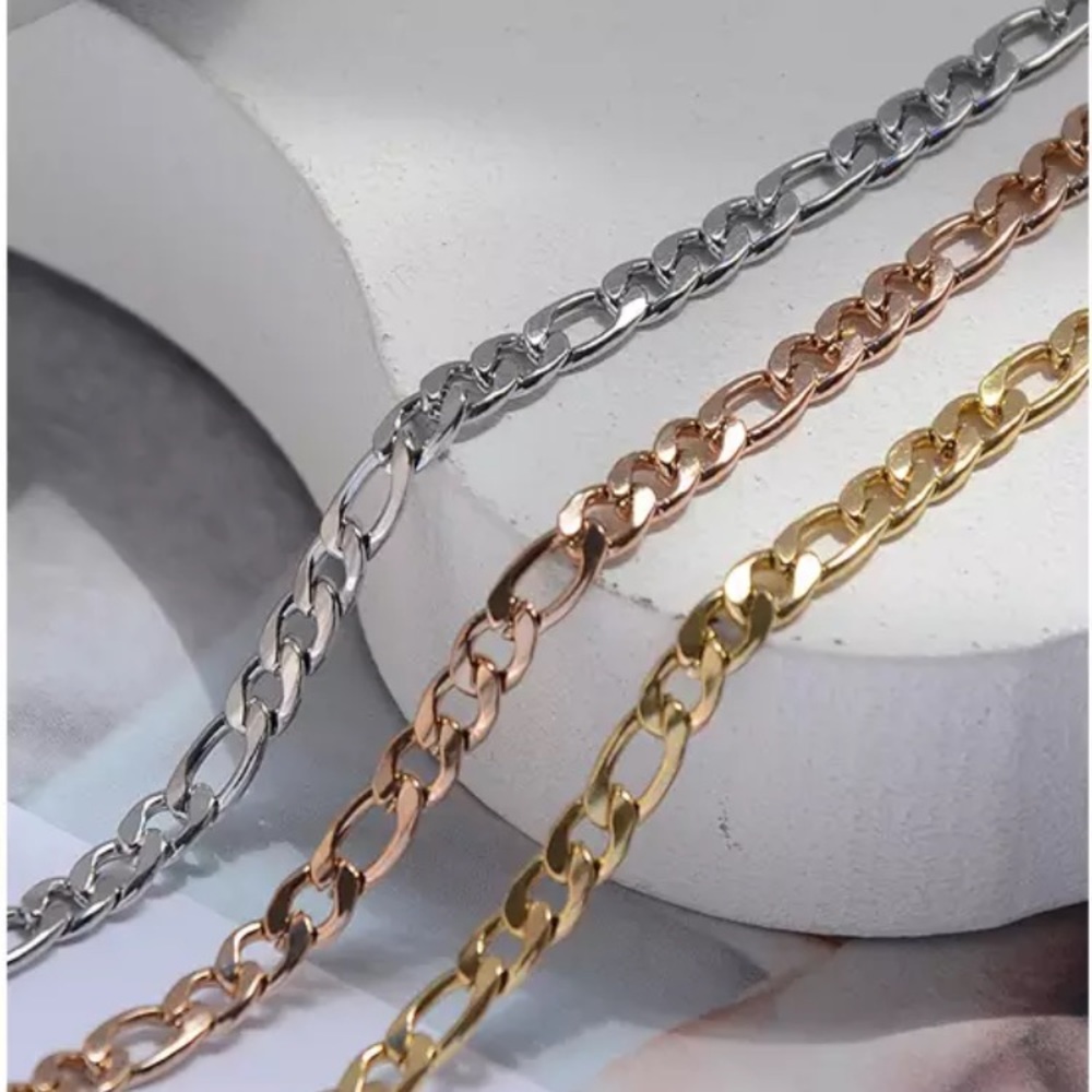 ⚜️𝟯𝟬%𝗢𝗙𝗙 𝗯𝘂𝗻𝗱𝗹𝗲𝘀 𝟯+⚜️ NEW Figaro Chain Stainless Steel Anklet - Picture 3 of 12